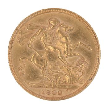 1899 Victoria Old Head UK Full Sovereign Coin