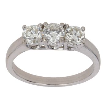 18ct Yellow Gold 1.15ct Brilliant Cut Diamond Trilogy Ring