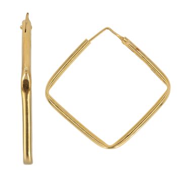 22ct Yellow Gold Square Hoop Earrings