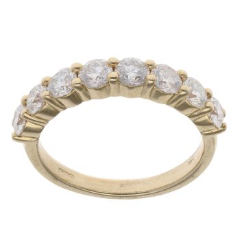14ct Yellow Gold 1.50ct Brilliant Cut Diamond Half Eternity Ring