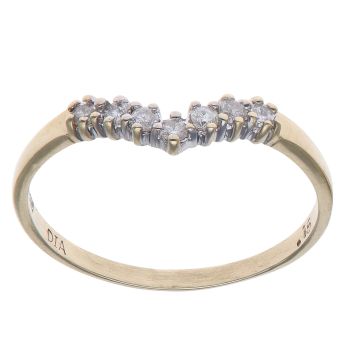 9ct Yellow Gold 0.15ct Brilliant Cut Diamond Wishbone Ring