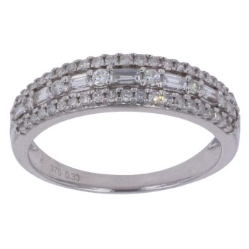 9ct White Gold 0.33ct Brilliant Cut Diamond Fancy Ring