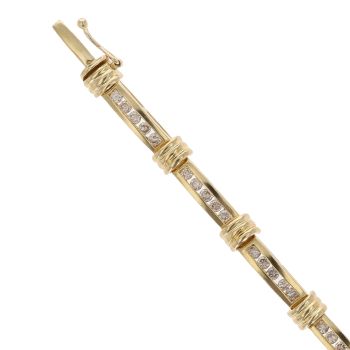18ct Yellow Gold 2.00ct Brilliant Cut Diamond Bracelet 7"