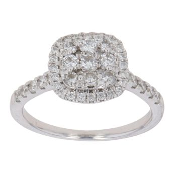 18ct White Gold 0.60ct Brilliant Cut Diamond Cluster Ring