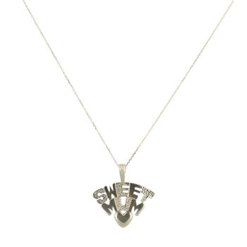 9ct Yellow Gold 'Sweet Mum' Pendant and Chain 18"
