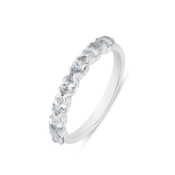 9ct White Gold 0.70ct Oval Cut Lab Grown Diamond Eternity Ring