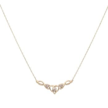 9ct Yellow Gold 0.02ct Diamond Pendant And Chain 18"