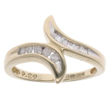 9ct Yellow Gold 0.20ct Diamond Fancy Ring