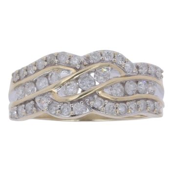 9ct Yellow Gold 0.75ct Brilliant Cut Diamond Fancy Ring