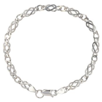 9ct White Gold Celtic Bracelet 7.5"