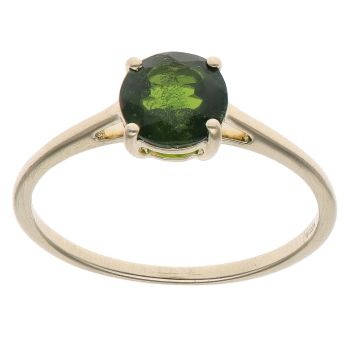 9ct Yellow Gold Diopside Solitaire Ring
