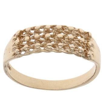 9ct Yellow Gold Three Row Keeper Ring