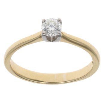 18ct Yellow Gold 0.33ct Brilliant Cut Diamond Solitaire Ring