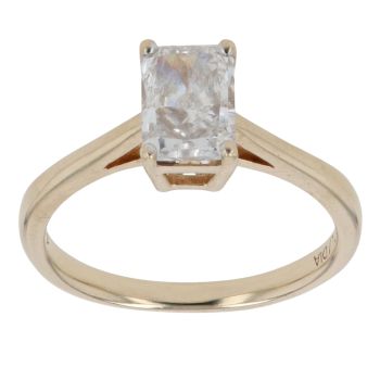 9ct Yellow Gold 1.00ct Emerald Cut Lab Grown Diamond Solitaire Ring