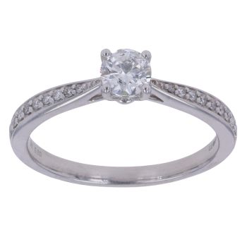 9ct White Gold 0.50ct Brilliant Cut Diamond Solitaire Ring