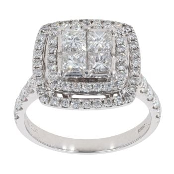 18ct White Gold 2.00ct Diamond Cluster Ring