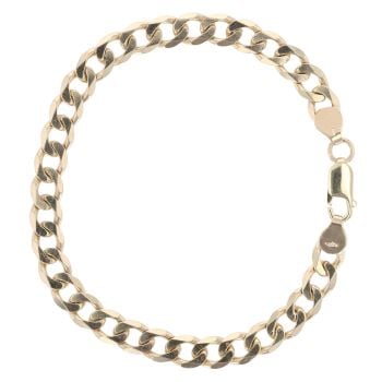 9ct Yellow Gold Curb Bracelet 8"
