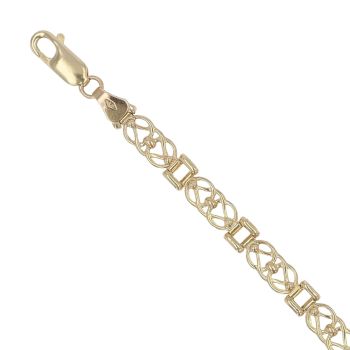 9ct Yellow Gold Celtic Fancy Bracelet 7"