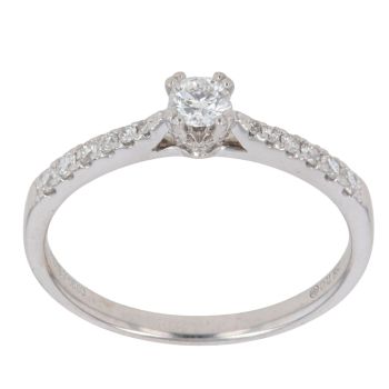 18ct White Gold 0.39ct Brilliant Cut Diamond Solitaire Ring
