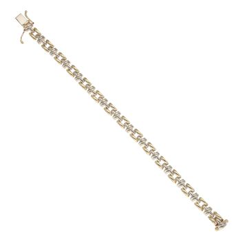 9ct Yellow and White Gold Fancy Bracelet 7"