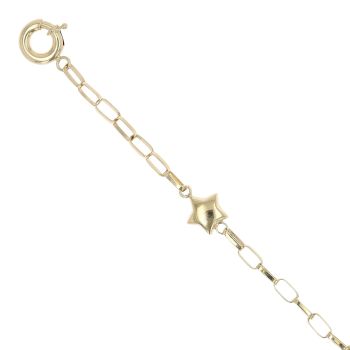 14ct Yellow Gold Star Charm Bracelet 8"