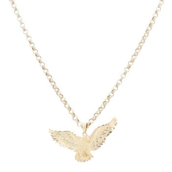 9ct Yellow Gold Eagle Pendant And Chain 26"