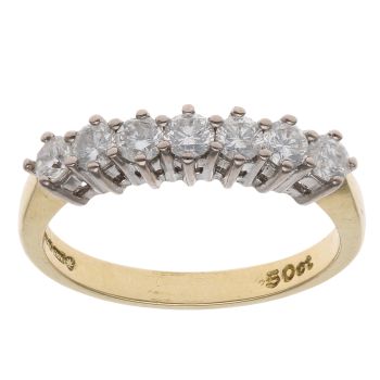18ct Yellow Gold 0.50ct Brilliant Cut Diamond Half Eternity Ring