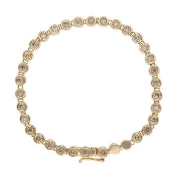 18ct Yellow Gold 2.25ct Brilliant Cut Diamond Tennis Bracelet 7"