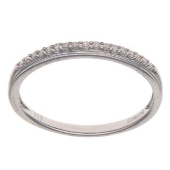 9ct White Gold 0.08ct Diamond Half Eternity Ring