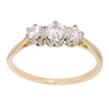 18ct Yellow Gold 0.55ct Diamond Trilogy Ring