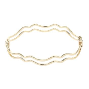 9ct Yellow Gold Duo Wave Bangle