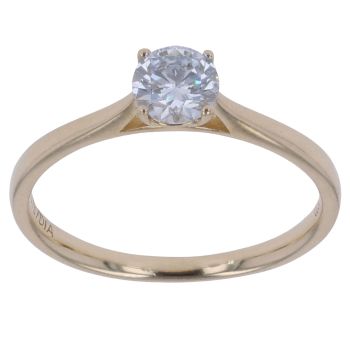 9ct Yellow Gold 0.50ct Brilliant Cut Lab Grown Diamond Solitaire Ring