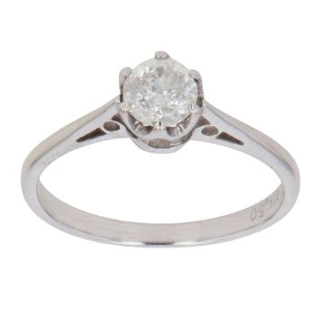 18ct White Gold 0.50ct Brilliant Cut Diamond Solitaire Ring