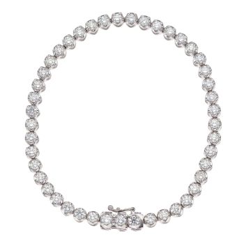 18ct White Gold Brilliant Cut Diamond Tennis Bracelet 7"