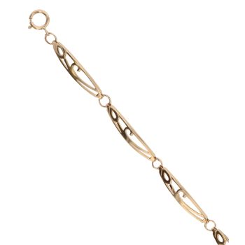 9ct Yellow Gold Patterned Swirl Bracelet 7.5"