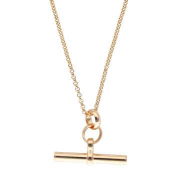 Gold Plated Silver T-Bar Belcher Chain 18"