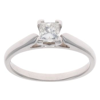14ct White Gold 0.35ct Princess Cut Diamond Solitaire Ring