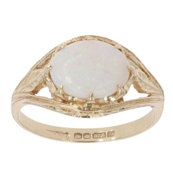 9ct Yellow Gold Opal Single Stone Ring
