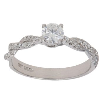 18ct White Gold 0.63ct Brilliant Cut Diamond Solitaire Ring