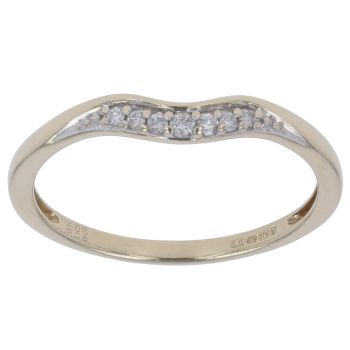 9ct Yellow Gold 0.05ct Diamond Wishbone Ring
