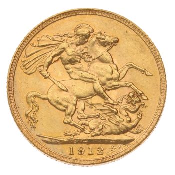 1912 George V Large Head UK Full Sovereign Coin