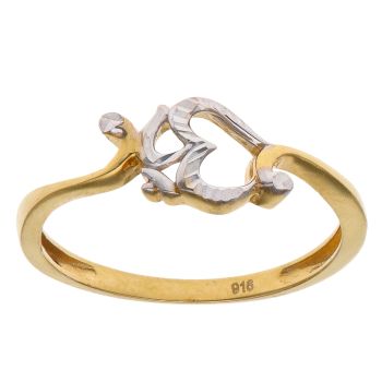22ct Yellow and White Gold Om Fancy Ring