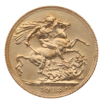 1913 George V Large Head UK Full Sovereign Coin