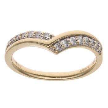 18ct Yellow Gold 0.25ct Brilliant Cut Diamond Wishbone Ring