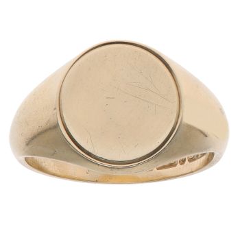 9ct Yellow Gold Plain Signet Ring