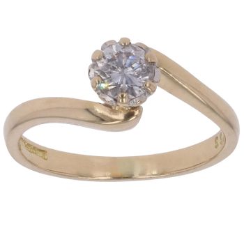18ct Yellow Gold 0.33ct Brilliant Cut Diamond Solitaire Ring