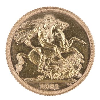 1981 Elizabeth II Decimal Portrait UK Full Sovereign Coin