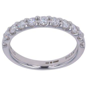 9ct White Gold 0.75ct Brilliant Cut Lab Grown Diamond Half Eternity Ring