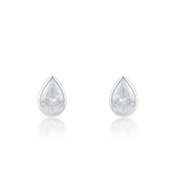 9ct White Gold Lab Grown Diamond Pear Shaped Earrings Studs G VS