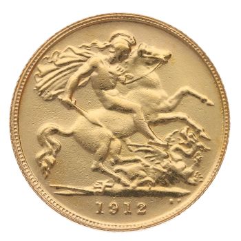 1912 George V Large Head UK Half Sovereign Coin